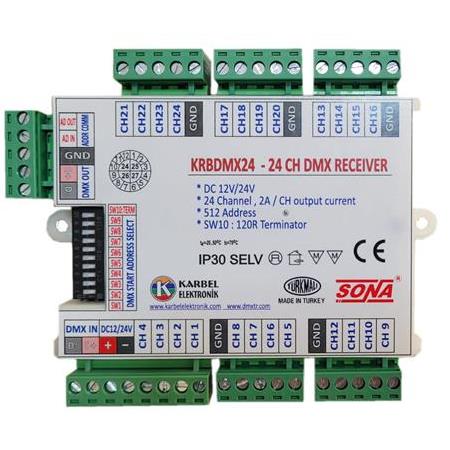KRBDMX24 - 24 KANAL DMX KONTROL KARTI