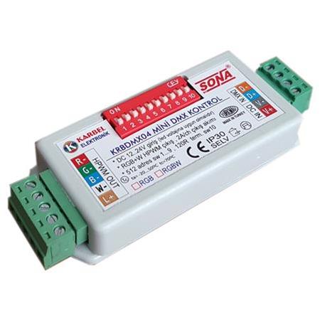 KRBDMX04K - Slave mini DMX kontrol kartı kutulu