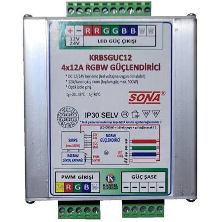 KRBSGUC12 - 12A/KANAL RGBW SİNYAL GÜÇLENDİRİCİ