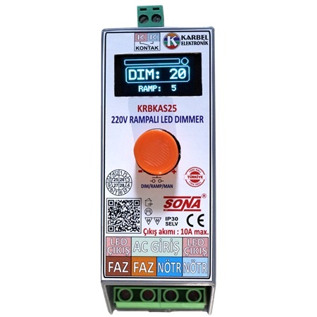 KRBKAS25-220VAC OLED RAMPALI DİMMER